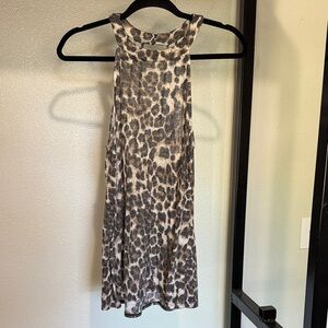 Boutique Leopard Print Halter Tank Top